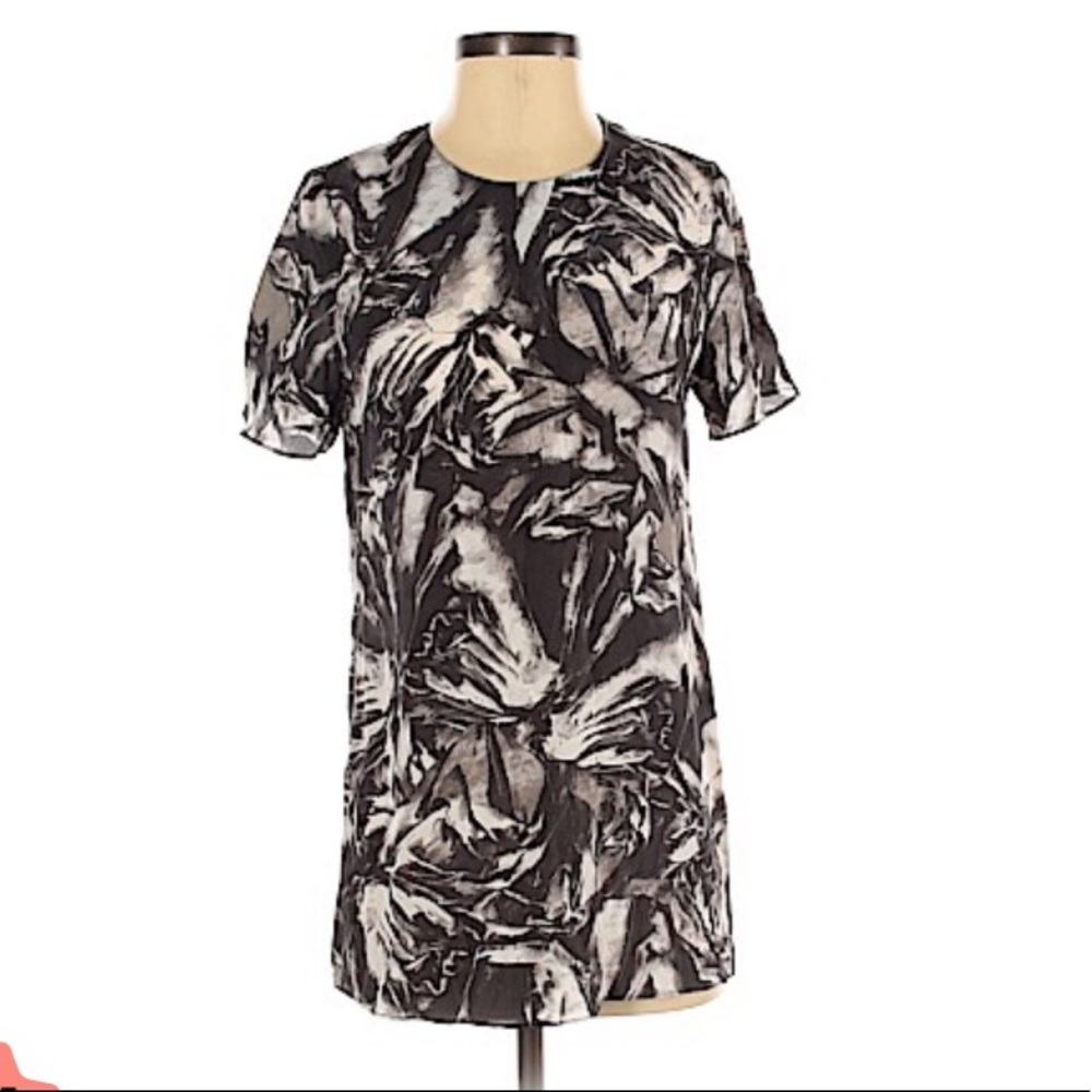 BOHN abstract print 100% silk top XS